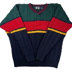 VTG Woods & Gray Cable Knit Sweater Mens Large 90’s Y2K